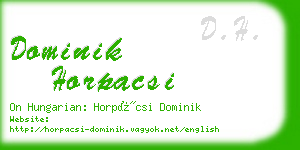 dominik horpacsi business card